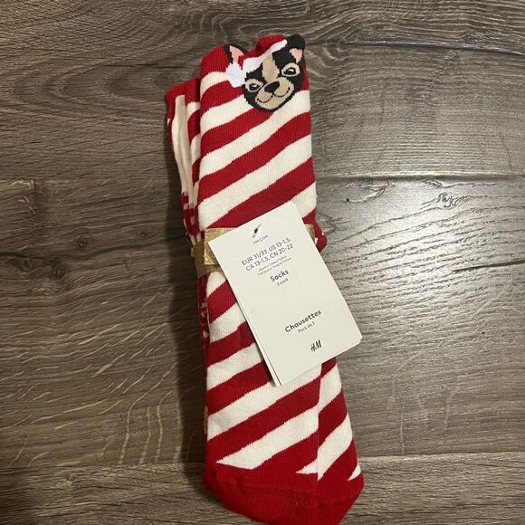 H&M 3-pack Terry Socks Red/dogs - Picture 3 of 6